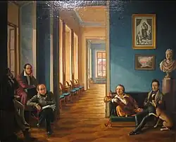 Nikolai Podklyuchnikov, Interior in the Apartment of A. M. Filamovitsky, 1835; Tropinin Museum, Moscow