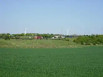 A19 - A1231 interchange with wind turbines in the background - geograph.org.uk - 167271.jpg