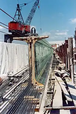 Form for concrete I-beam with tendons in lower portion