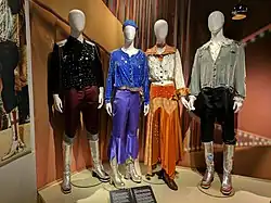 Mannequins wearing ABBA's well-known outfits that accompanied their 1974 album Waterloo.