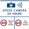 (G6-327-3) Speed Camera (24 Hours) (Speed Limits per Category) (used in New South Wales)