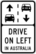 (G9-V170) Drive On Left In Australia (Placed in areas with high tourist traffic, such as roadways near airports) (used in Victoria)