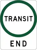 (R7-V9) End of Transit Lane (used in Victoria)