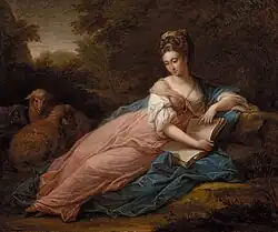 Angelica Kauffmann, A Portrait of Mary Tisdal Reading, c. 1771-72