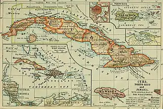 1902 map of the Captaincy General of Cuba