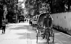 A Cycle rickshaw puller in Chittagong, Bangladesh