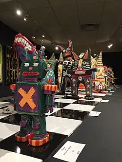 Ceramic Robots on display in London, Ontario. October 8th, 2015