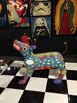 Ceramic Robot shaped Dog on display in London, Ontario. October 8th, 2015