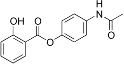 Kekulé, skeletal formula of acetaminosalol