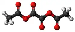 Ball-and-stick model of the acetic oxalic anhydride molecule