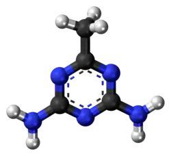 Ball-and-stick model of the acetoguanamine molecule