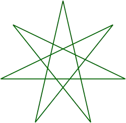 Line drawing of a seven-pointed star