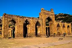 Screen of the Adhai Din Ka Jhonpra mosque, Ajmer, c. 1229; Corbel arches, some cusped.