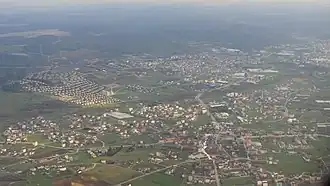 Aerial view of the town