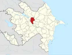 Map of Azerbaijan showing Agdash District