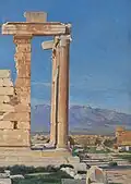 Erechtheions østgavl, Akropolis, oil on cardboard, 1896
