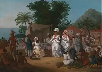 Image 18A linen market in the British West Indies, circa 1780 (from History of the Caribbean)