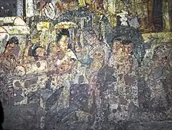 A scene from Vidurapandita Jataka: the birth of the Buddha[133]
