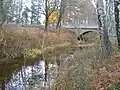 Bridge at Ajmunds, Mästerby. Modern bridge at the same place as the medieval.