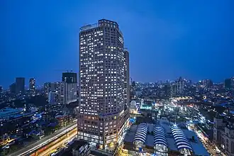 The Al Sa'adah Tower, first building of the SBUT redevelopment project in Bhendi Bazaar.