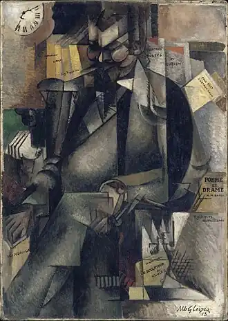 Albert Gleizes, 1913, Portrait de l’éditeur Eugène Figuière (The Publisher Eugene Figuiere), oil on canvas, 143.5 × 101.5 cm, Musée des Beaux-Arts de Lyon