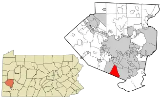 Location in Allegheny County and state of Pennsylvania