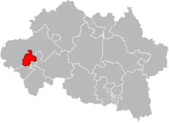 Situation of the canton of Montluçon-1 in the department of Allier