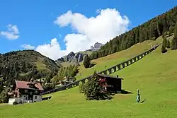 The Allmendhubelbahn funicular in Murren, Switzerland.