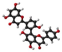 Ball-and-stick model of amentoflavone
