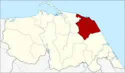District location in Pattani province