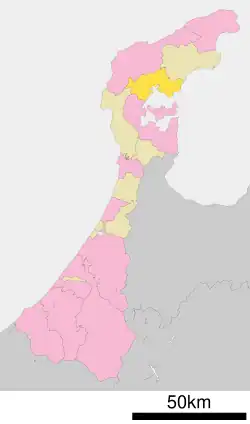Location of Anamizu in Ishikawa Prefecture