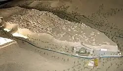 Model of the ancient capital city of Jiaohe on its plateau