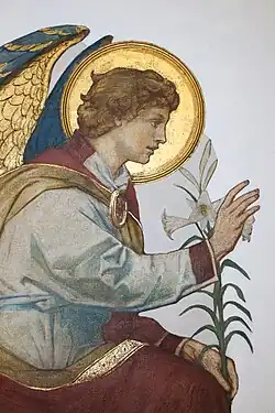 Lady Chapel Wall Painting of the Angel Gabriel St Peter's Church, Ealing by Henry Charles Brewer