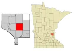 Location of the city of Ham Lake within Anoka County, Minnesota