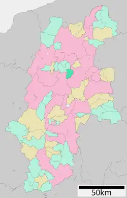 Location of Aoki in Nagano Prefecture