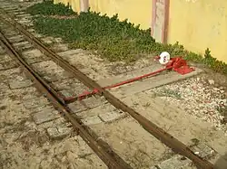 Decauville track switch, Costa da Caparica, Portugal