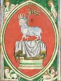 13th century depiction of a seven-eyed lamb
