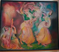 Oil painting "Folkdance" created in 1995