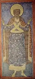 Fresco of Saint Vladimir in the Archangel Cathedral in Moscow.