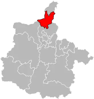 Situation of the canton of Revin in the department of Ardennes