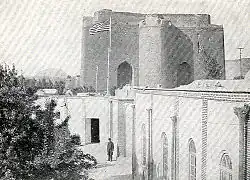 Ark of Tabriz and US Flag in the days after constitutional revolution, 1911.
