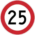 Maximum speed limit (25&nbsp;km/h)