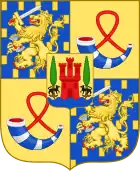 Arms for the children of King William Alexander of the Netherlands, Catharina-Amalia, Princess of Orange, Princess Ariane and Princess Alexia (escutcheon of Zorreguieta).