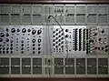 ARP 1027 Clocked Sequential Control Module (3rd&4th from right) and 1050 Mix-Sequencer module to its right on ARP 2500 (1970)[3]