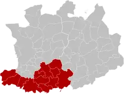 Location of the arrondissement in Antwerp
