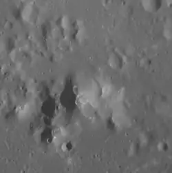 Hollows are present on some of the peaks in Asawa's central peak complex