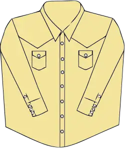 Western wear shirt design, with snap fasteners