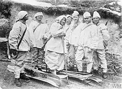 First World War Austro-Hungarian ski patrol on Italian front in snow camouflage, 1915–1918[31]