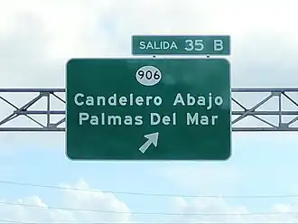 PR-53 south at exit 35B to PR-906 east in Humacao