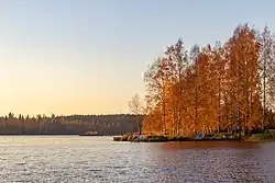Autumn orange colors in Heinola, Finland, in October 2018